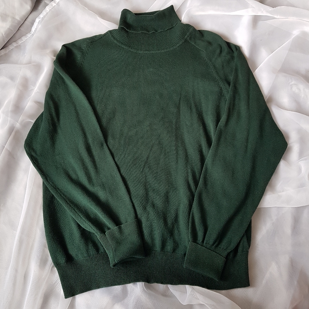 Green Cotton Turtleneck
